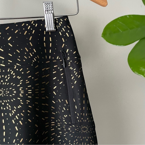 Annika Cutter & Buck Mini Skirt UPF 50 Sun Protection Black Gold Golf Tennis - Picture 5 of 7